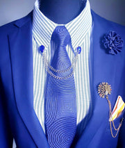 Teardrop Crystal Lapel Collar Pin with Chain